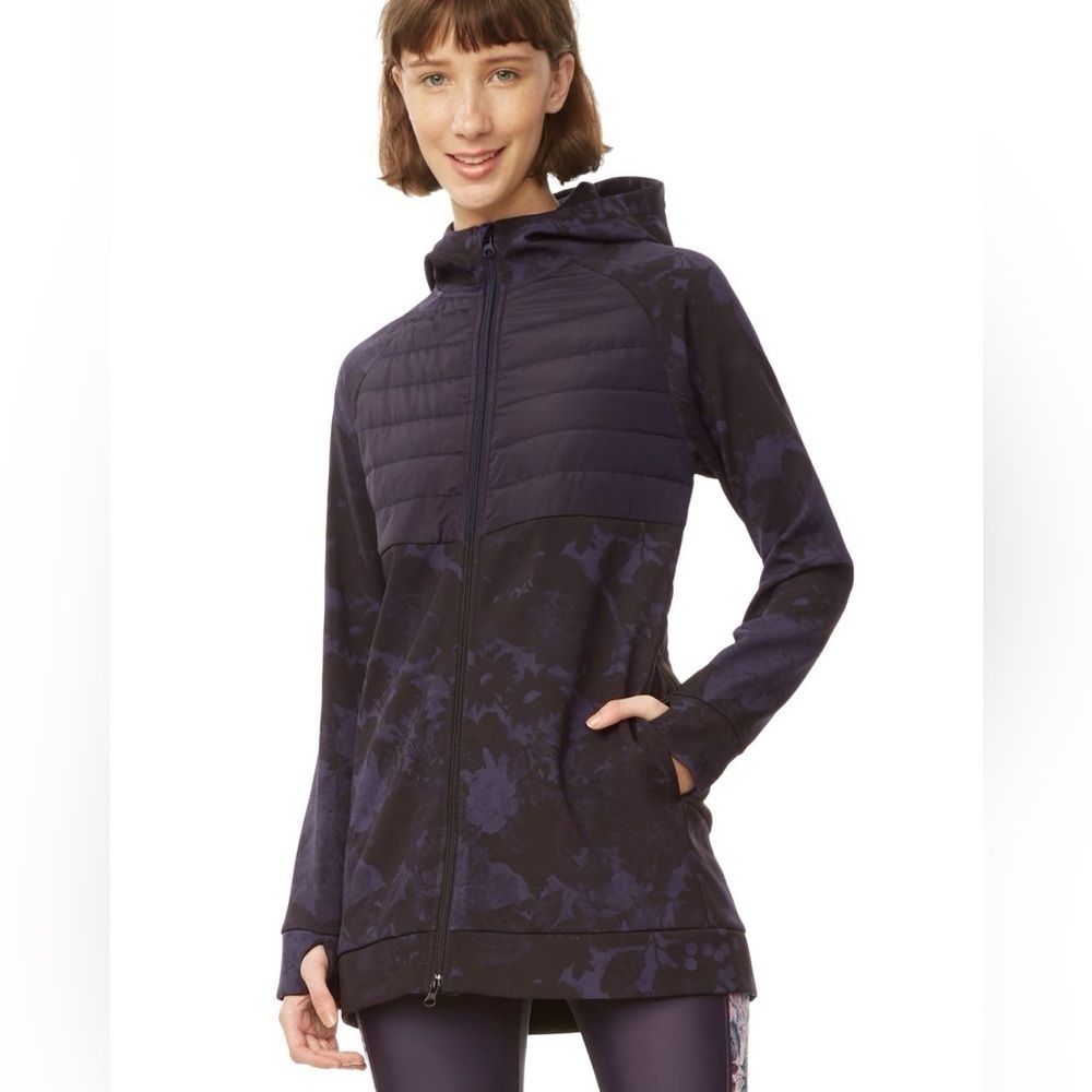 DESIGUAL Art & Thread Purple Padded Long Jacket